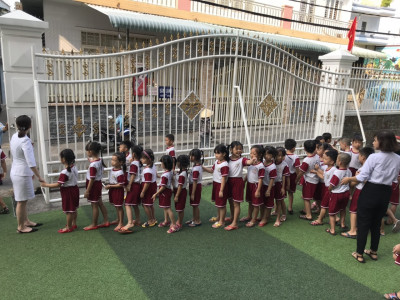 TRƯỜNG MẦM NON HOA MAI TỔ CHỨC CHO HỌC SINH THAM QUAN TRƯỜNG TIỂU HỌC