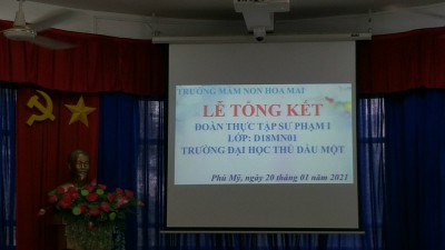 SINH VIÊN ĐẠI HỌC NĂM THỨ 3 TRƯỜNG ĐẠI HỌC THỦ DẦU MỘT LỚP D18MN01 ĐẾN THỰC TẬP TẠI TRƯỜNG MẦM NON HOA MAI