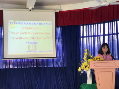 Trường Mầm non Hoa Mai Hưởng ứng ngày sách và văn hóa đọc năm 2022