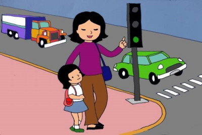 Dạy trẻ kỹ năng tham gia giao thông khi đi bộ