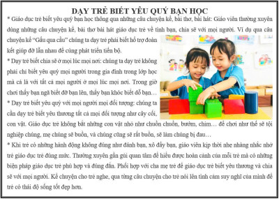 Tuyên truyền về việc dạy trẻ biết yêu quý bạn học