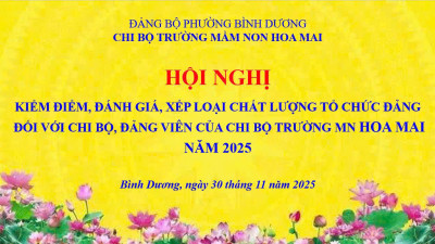 CHI BỘ TRƯỜNG MẦM NON HOA MAI TỔ CHỨC HỘI NGHỊ KIỂM ĐIỂM, ĐÁNH GIÁ, XẾP LOẠI CHẤT LƯỢNG TỔ CHỨC ĐẢNG VÀ ĐẢNG VIÊN NĂM 2025