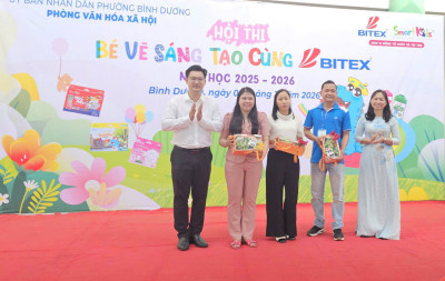 Trường Mầm non Hoa Mai đạt thành tích cao trong Hội thi “Bé vẽ sáng tạo cùng Bitex” năm học 2025-2026 phòng VHXH phường Bình Dương tổ chức.