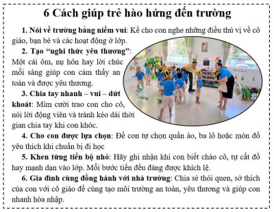6 CÁCH GIÚP TRẺ HÀO HỨNG ĐẾN TRƯỜNG