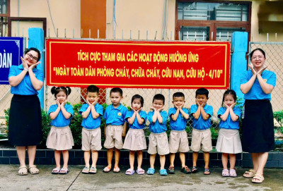 Trường Mầm non Hoa Mai tích cực Hưởng ứng Ngày toàn dân PCCC 4/10 với những "chiến sĩ nhỏ" và Chi đoàn xung kích
