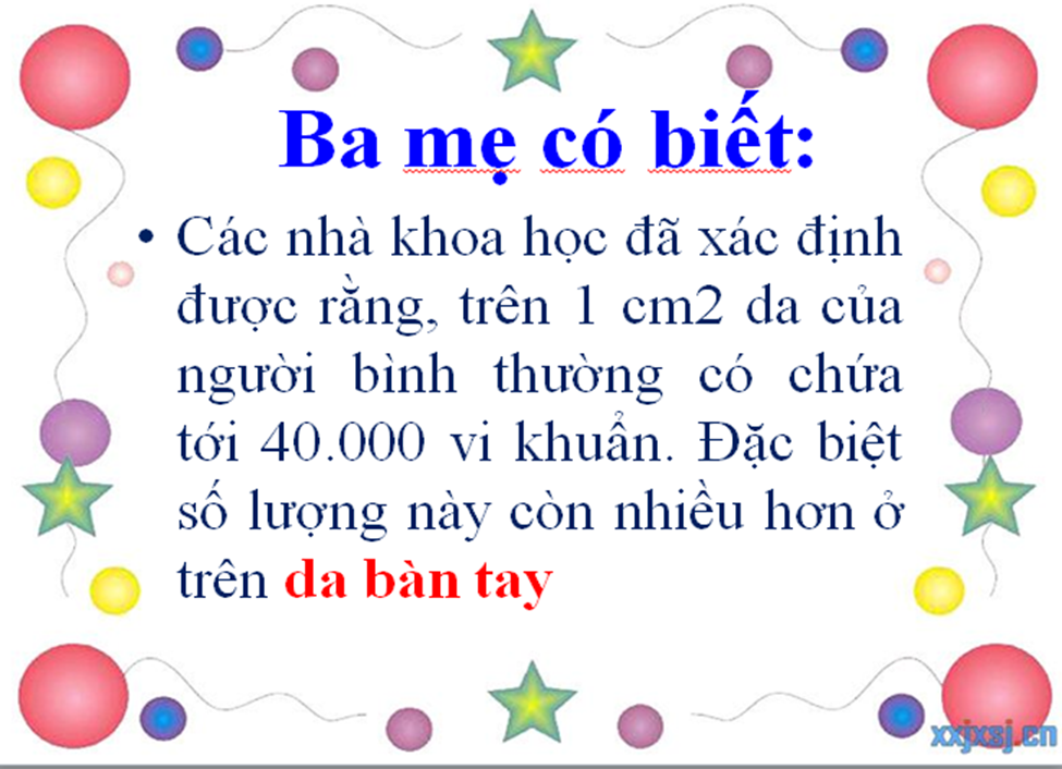 Thông điệp vệ sinh bàn tay