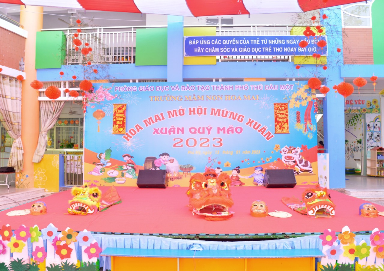 Trường Mầm non Hoa Mai rộn ràng mừng xuân đón Tết Nguyên đán Quý Mão 2023
