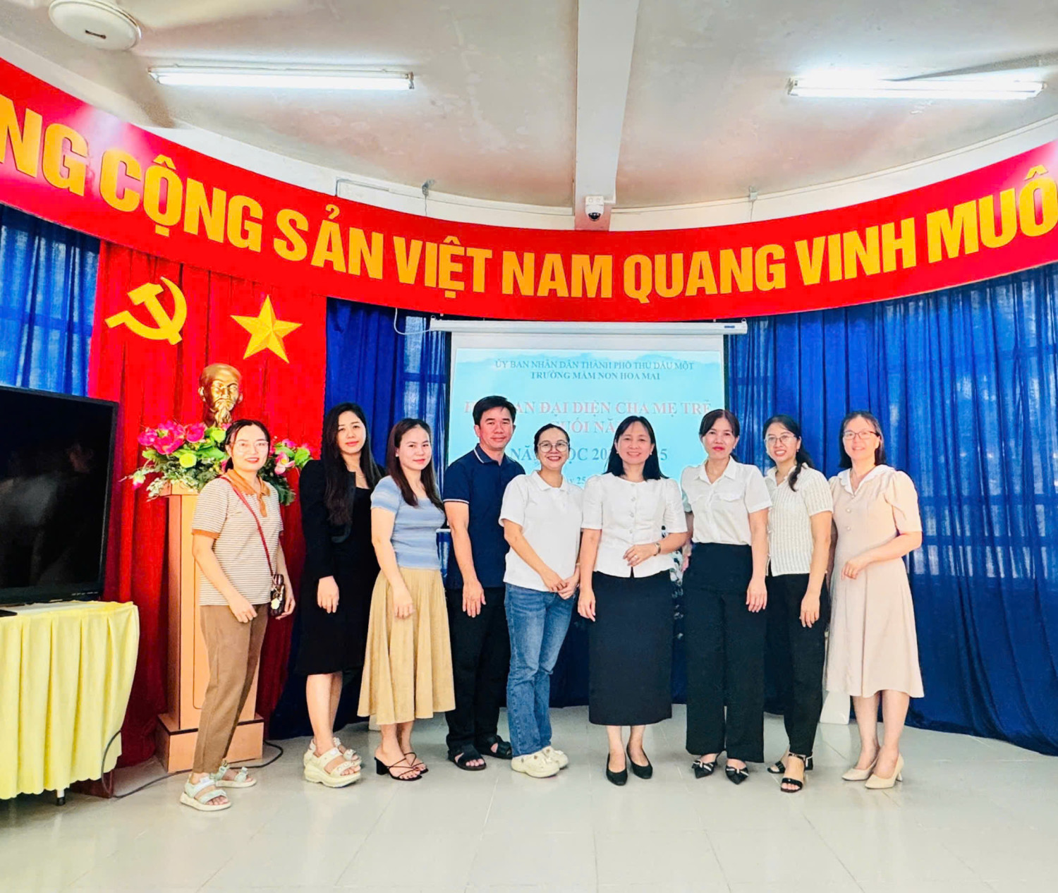 Trường Mầm non Hoa Mai tổ chức họp Ban đại diện Cha mẹ trẻ cuối năm 2024- 2025.
