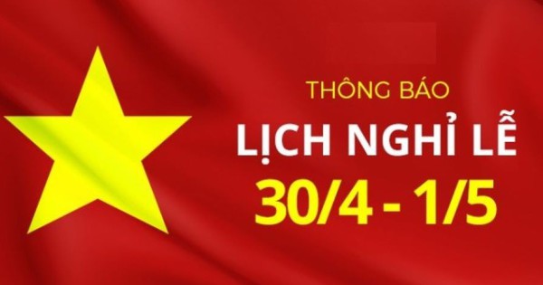 Trường mầm non Hoa Mai thông báo nghỉ lễ 30/4 và 01/05
