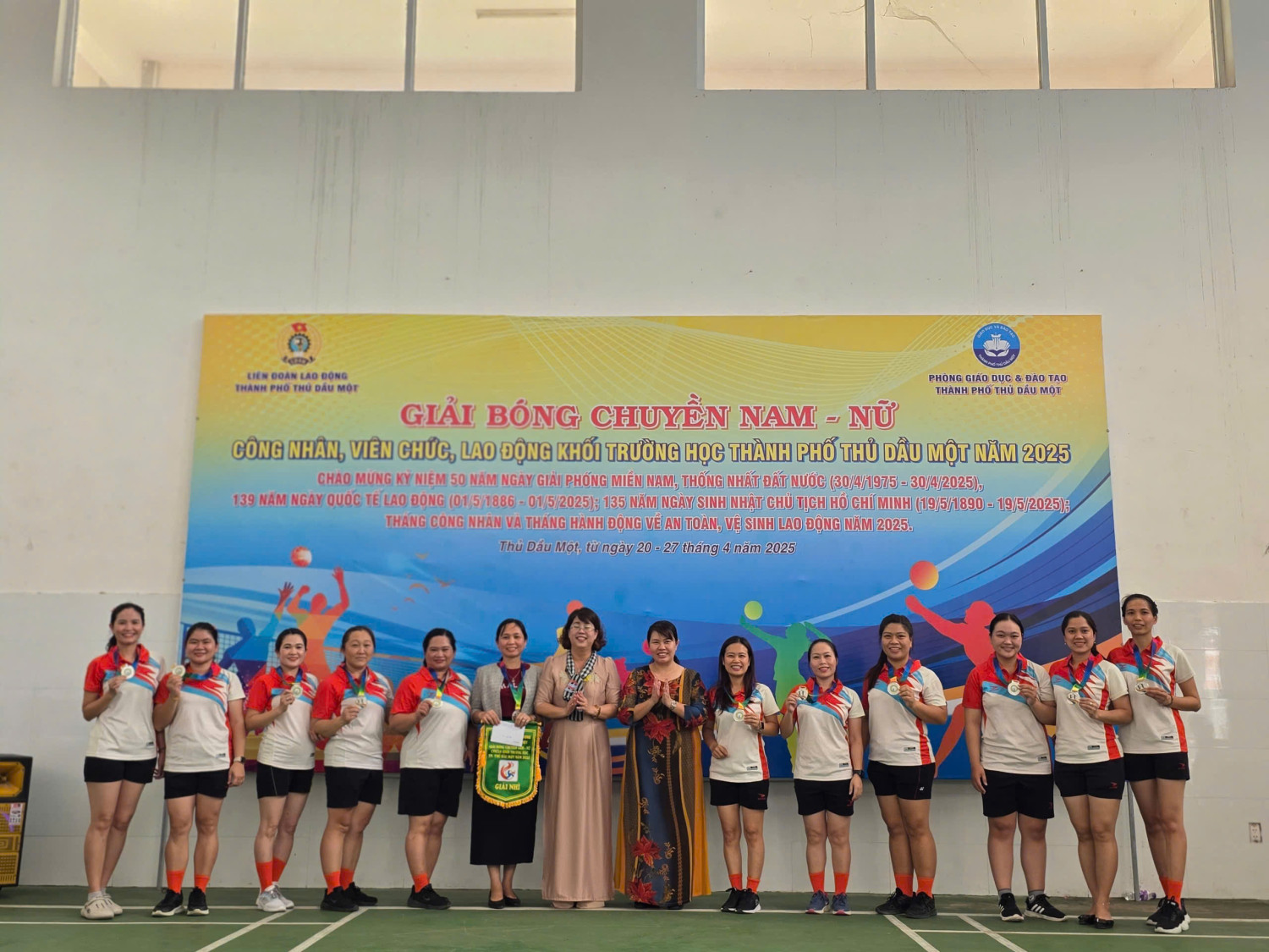 Trường Mầm non Hoa Mai tham gia Giải Bóng Chuyền nam, nữ công nhân, viên chức khối trường học TP. Thủ Dầu Một 2025