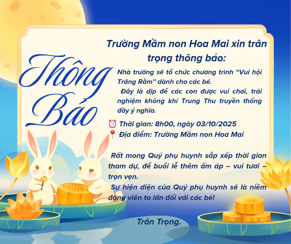 thông báo trung thu