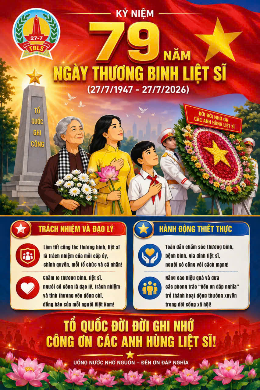 KỶ NIỆM 79 NĂM NGÀY THƯƠNG BINH LIỆT SỸ 27/07/1947-27/7/2026